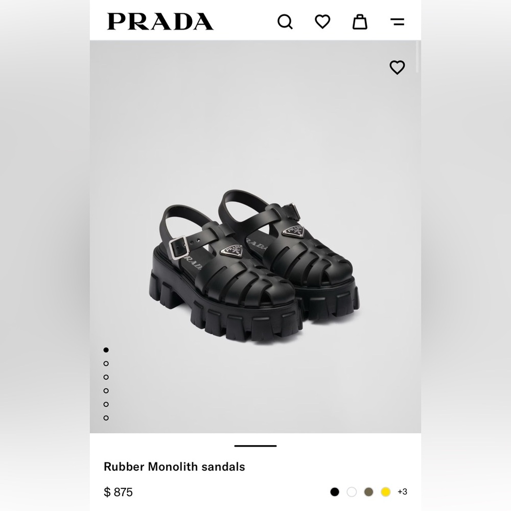 Prada Rubber Monolith Sandals